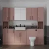 Main Product Image for Oliver 2100 Pink Shaker Fitted Furniture Combination Vanity Unit with Ceramic Basin, WC, Mirror Cabinet, Tallboy and Fixing Kits