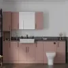 Main Product Image for Oliver 2300 Pink Shaker Fitted Furniture Combination Vanity Unit with Ceramic Basin, WC, Mirror Cabinet, Tallboy and Fixing Kits