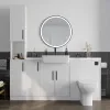 Oliver 1 white marble countertop black handle Product Image for Oliver 1600 White Shaker Fitted Furniture Combination Vanity Unit with Ceramic Basin 7
