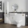 Oliver 2 3 white marble countertop gold handle Product Image for Oliver 1600 White Shaker Fitted Furniture Combination Vanity Unit with Ceramic Basin 6