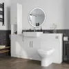 Oliver 2 4 white marble countertop chrome handle Product Image for Oliver 1700 White Shaker Fitted Furniture Combination Vanity Unit with Ceramic Basin 6