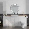 Oliver 1 solid oak countertop black handle Product Image for Oliver 1700 White Shaker Fitted Furniture Combination Vanity Unit with Ceramic Basin 9