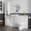 Oliver 2 3 solid oak countertop chrome handle Product Image for Oliver 1700 White Shaker Fitted Furniture Combination Vanity Unit with Ceramic Basin 7