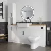 Oliver 2 solid oak countertop black handle Product Image for Oliver 1700 White Shaker Fitted Furniture Combination Vanity Unit with Ceramic Basin 5