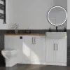 Oliver 9 solid oak countertop black handle Product Image for Oliver 1800 White Shaker Fitted Furniture Combination Vanity Unit with Ceramic Basin 1