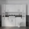 Main Product Image for Oliver 2100 White Shaker Fitted Furniture Combination Vanity Unit with Ceramic Basin, WC, Mirror Cabinet, Tallboy and Fixing Kits