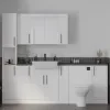 Main Product Image for Oliver 2200 White Shaker Fitted Furniture Combination Vanity Unit with Ceramic Basin, WC, Mirror Cabinet, Tallboy and Fixing Kits