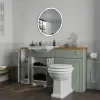 Oliver 1500 Sage Green Shaker Fitted Furniture Combination Vanity Unit_3 Side View with Open Doors of Oliver 1500 Sage Green Shaker Fitted Furniture Combination Vanity Unit