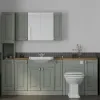Main Product Image for Oliver 2200 Sage Green Shaker Fitted Furniture Combination Vanity Unit with Ceramic Basin, WC, Mirror Cabinet, Tallboy and Fixing Kits