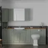 Main Product Image for Oliver 2300 Sage Green Shaker Fitted Furniture Combination Vanity Unit with Ceramic Basin, WC, Mirror Cabinet, Tallboy and Fixing Kits
