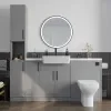 Oliver 1 white marble countertop black handle Product Image for Oliver Dust Grey 1700 Slim Shaker Fitted Furniture Combination Vanity Unit with Ceramic Basin 7
