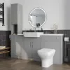 Oliver 2 3 white marble countertop chrome handle Product Image for Oliver Dust Grey 1700 Slim Shaker Fitted Furniture Combination Vanity Unit with Ceramic Basin 6