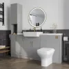 Oliver 2 4 white marble countertop gold handle Product Image for Oliver Dust Grey 1700 Slim Shaker Fitted Furniture Combination Vanity Unit with Ceramic Basin 5