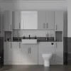 Main Product Image for Oliver Dust Grey 2100 Slim Shaker Fitted Furniture Combination Vanity Unit with Ceramic Basin, WC, Mirror Cabinet, Tallboy and Fixing Kits