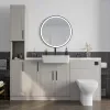 Oliver 1 H white marble countertop black handle Product Image for Oliver 1800 Cashmere Shaker Fitted Furniture Combination Vanity Unit with Ceramic Basin 7