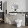 Oliver 2 3 H white marble countertop gold handle Product Image for Oliver 1800 Cashmere Shaker Fitted Furniture Combination Vanity Unit with Ceramic Basin 5
