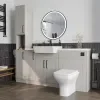 Oliver 2 H white marble countertop black handle Product Image for Oliver 1800 Cashmere Shaker Fitted Furniture Combination Vanity Unit with Ceramic Basin 4