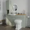 Side View of Oliver 1500 Sage Green Shaker Fitted Furniture Combination Vanity Unit