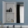Oliver Dust Grey 600mm Mirror Cabinet