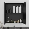 Oliver Matt Black 600mm Mirror Cabinet