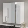 Product image for Oliver White 1200mm Mirror Cabinet With Single 200mm Wall Storage Slim