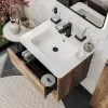 Marilyn 600mm Wall Hung Vanity Unit in Tobacco Oak