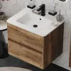 Marilyn 600mm Wall Hung Vanity Unit in Tobacco Oak