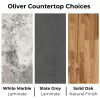 Oliver Countertop Choice in White Marble, Slate Grey, Solid Oak Oliver Countertop Choice in White Marble, Slate Grey, Solid Oak