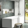 modern acrylic Patello white L Shaped Shower Bath Right Hand